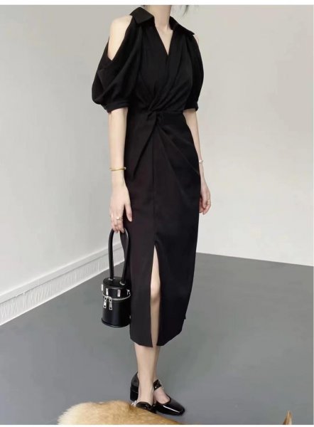 黑色连衣裙搭配鞋子图片