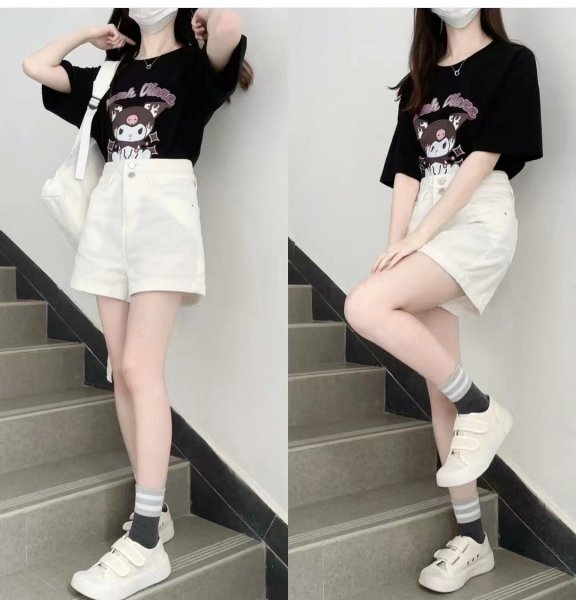 白色短裤配什么颜色t恤好看