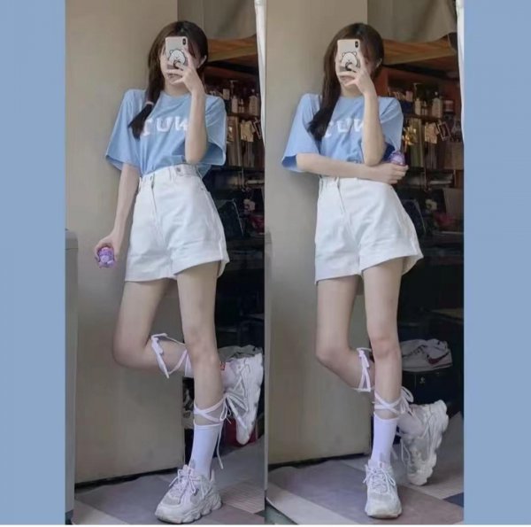 白色短裤配什么颜色t恤好看