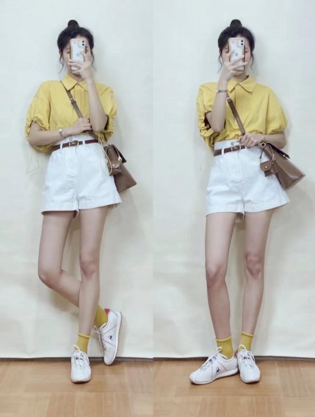 白色短裤配什么颜色t恤好看