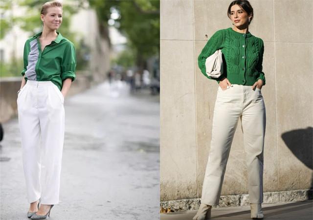 绿色上衣搭配什么颜色裤子好看