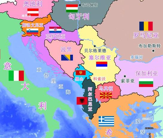 阿尔巴尼亚地图位置