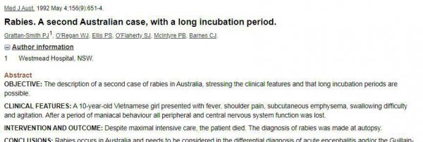 狂犬病潜伏期最长50年