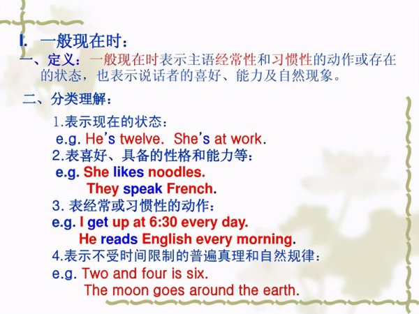 一般现在时的句子有哪些
