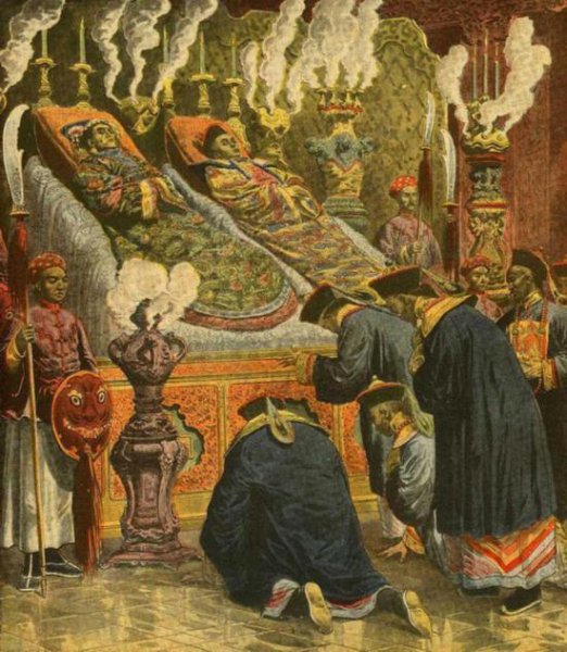 慈禧太后在光绪帝后一天去世