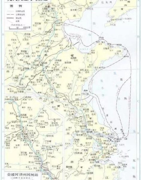 隋朝大运河示意图