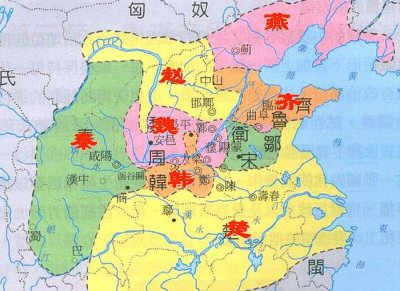战国七雄现在的地理位置地图 分别分布在哪七个地方