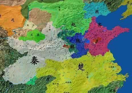 战国七雄地理位置示意图
