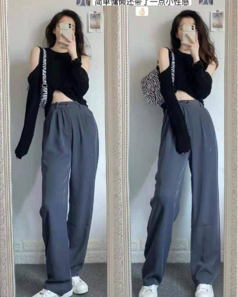 黑色上衣配什么颜色的裤子好看