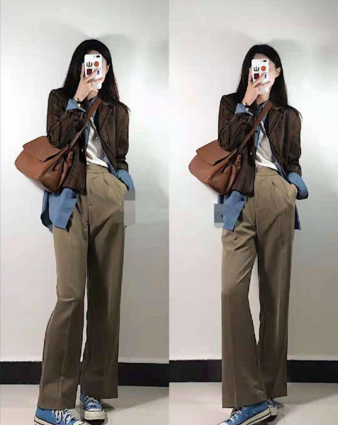 卡其色裤子配什么颜色上衣好看