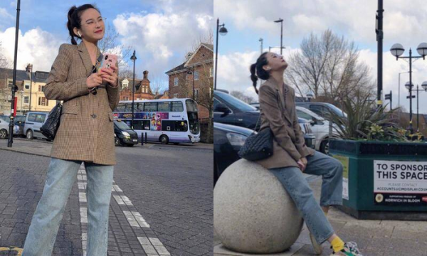 蓝色牛仔裤配什么颜色上衣