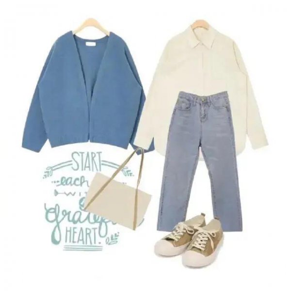 短款开衫毛衣最佳搭配图片