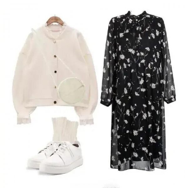 短款开衫毛衣最佳搭配图片