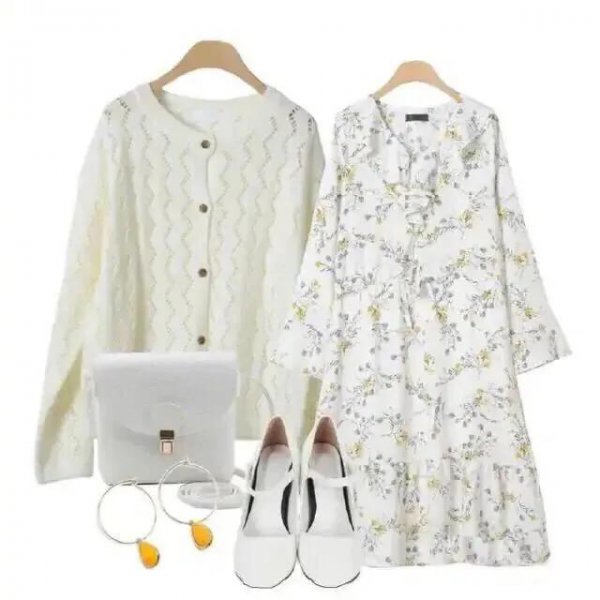 短款开衫毛衣最佳搭配图片