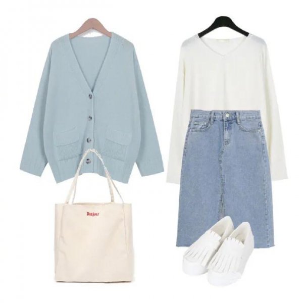 短款开衫毛衣最佳搭配图片