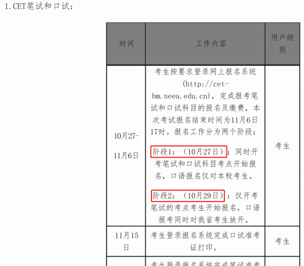 六级考试流程时间安排