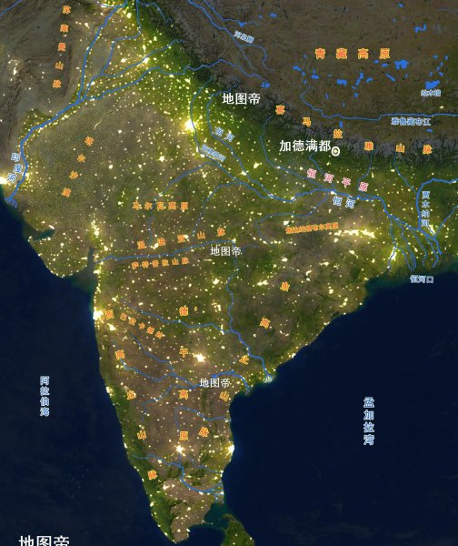 尼泊尔地理位置地图