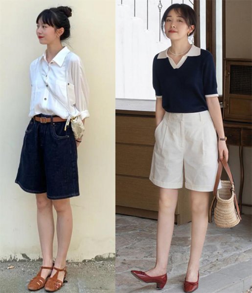 白色短裤怎么搭配上衣