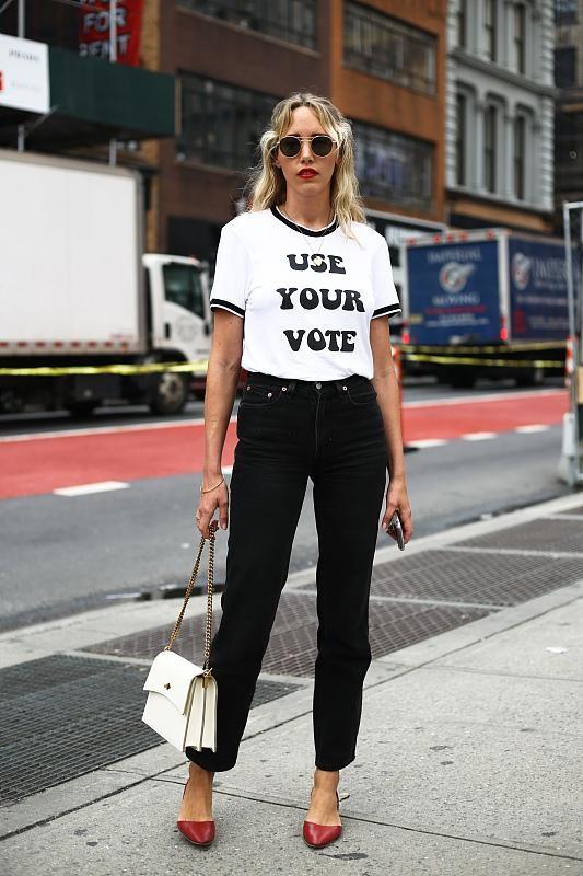 黑色直筒裤搭配什么上衣好看图片