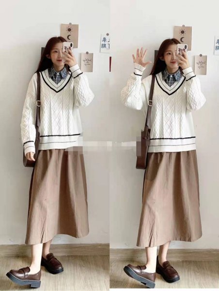 卡其色裙子配什么颜色上衣