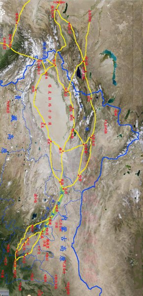 中国古丝绸之路路线图