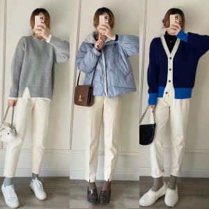 女白色裤子全部搭配图 女生如何穿白裤子好看又有时髦感