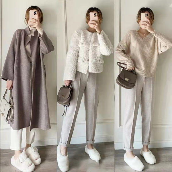 女白色裤子全部搭配图