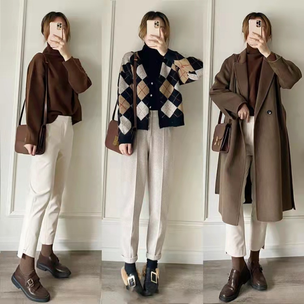 女白色裤子全部搭配图