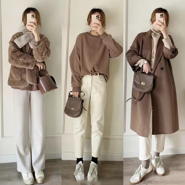 女白色裤子全部搭配图