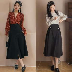 半身长裙配什么上衣好 时髦又简单的半身裙穿搭模板