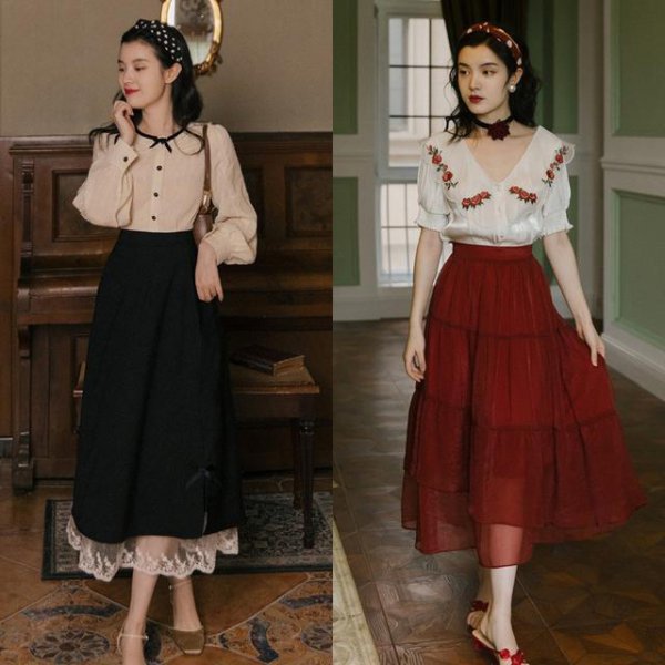 半身长裙配什么上衣好