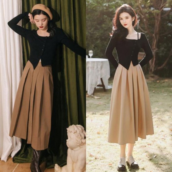 半身长裙配什么上衣好