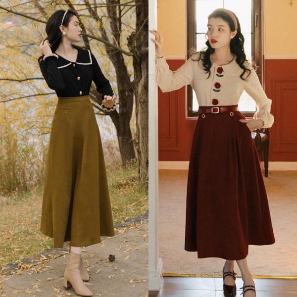 半身长裙配什么上衣好