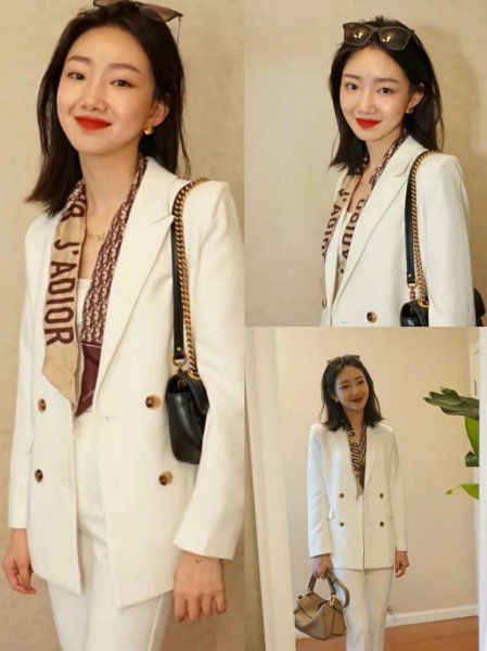 白西装外套下身搭什么好看