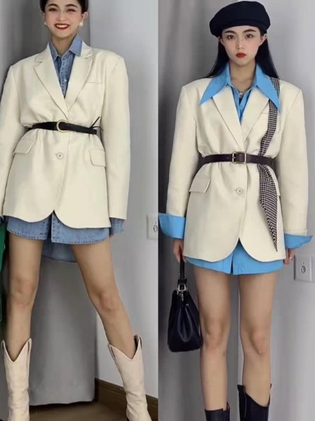 白西装外套下身搭什么好看