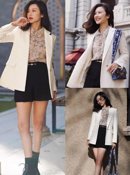 白西装外套下身搭什么好看