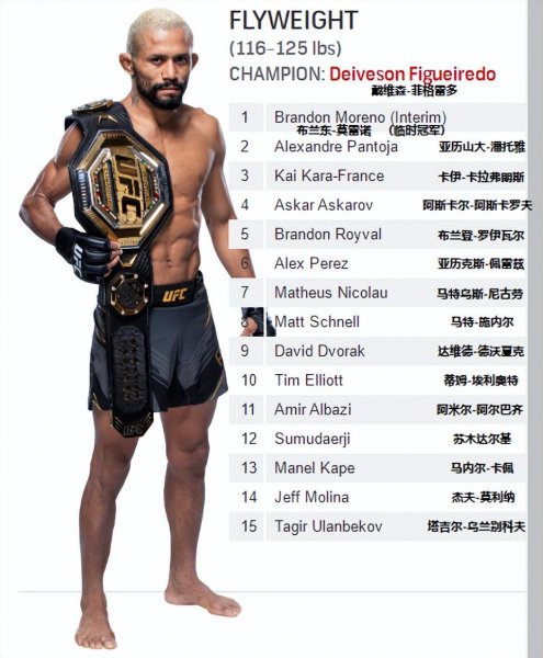 2022年最新ufc重量级排名