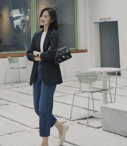 黑色乐福鞋配什么裤子好看