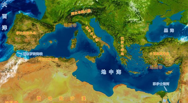 各大洲的分界线图示