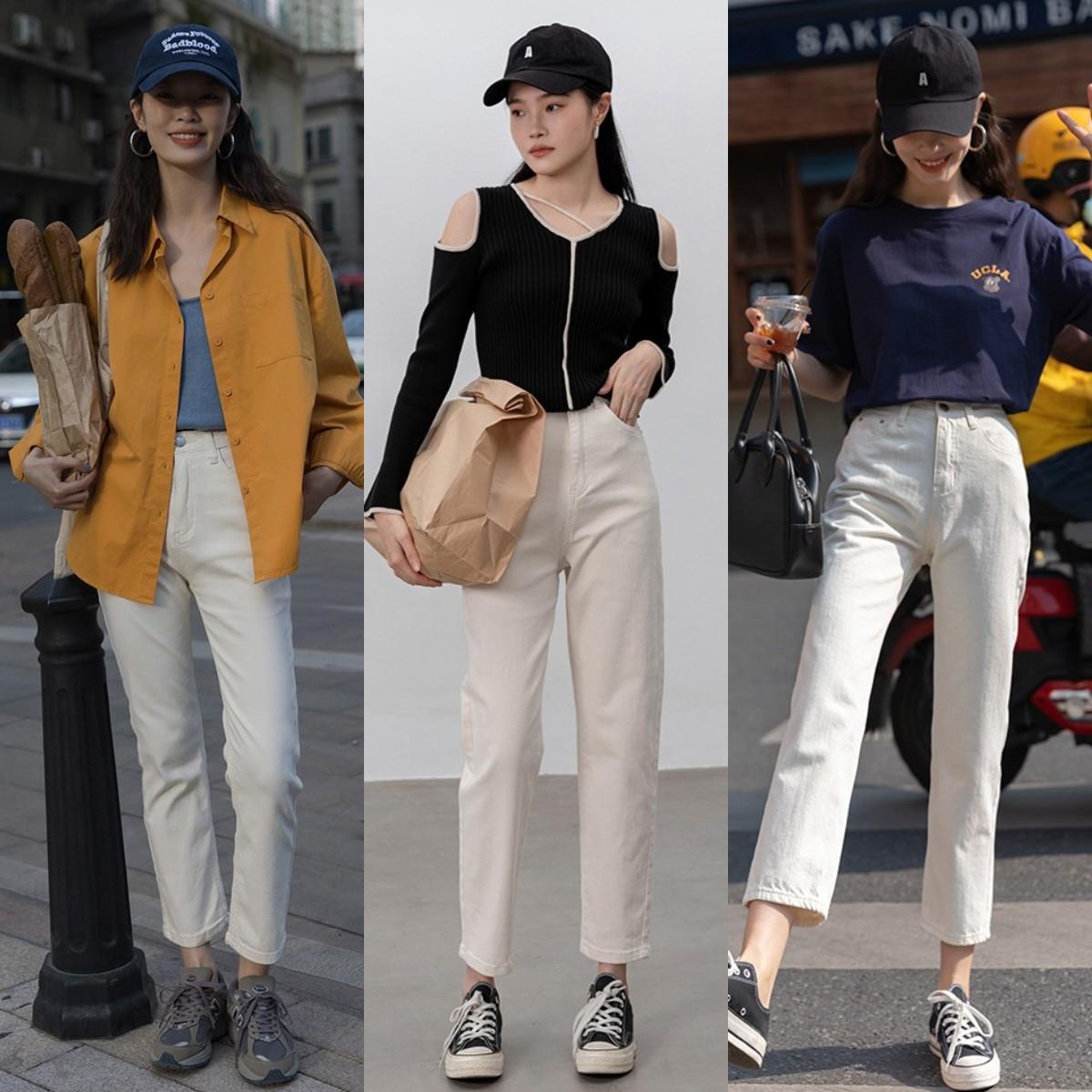 白色裤子配什么颜色t恤好看