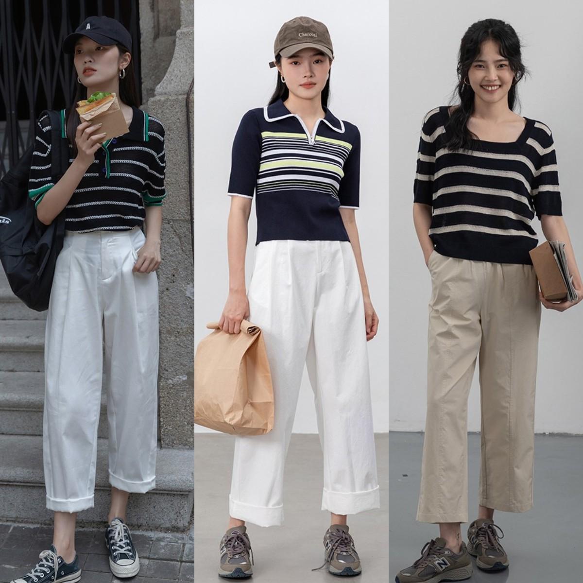 白色裤子配什么颜色t恤好看