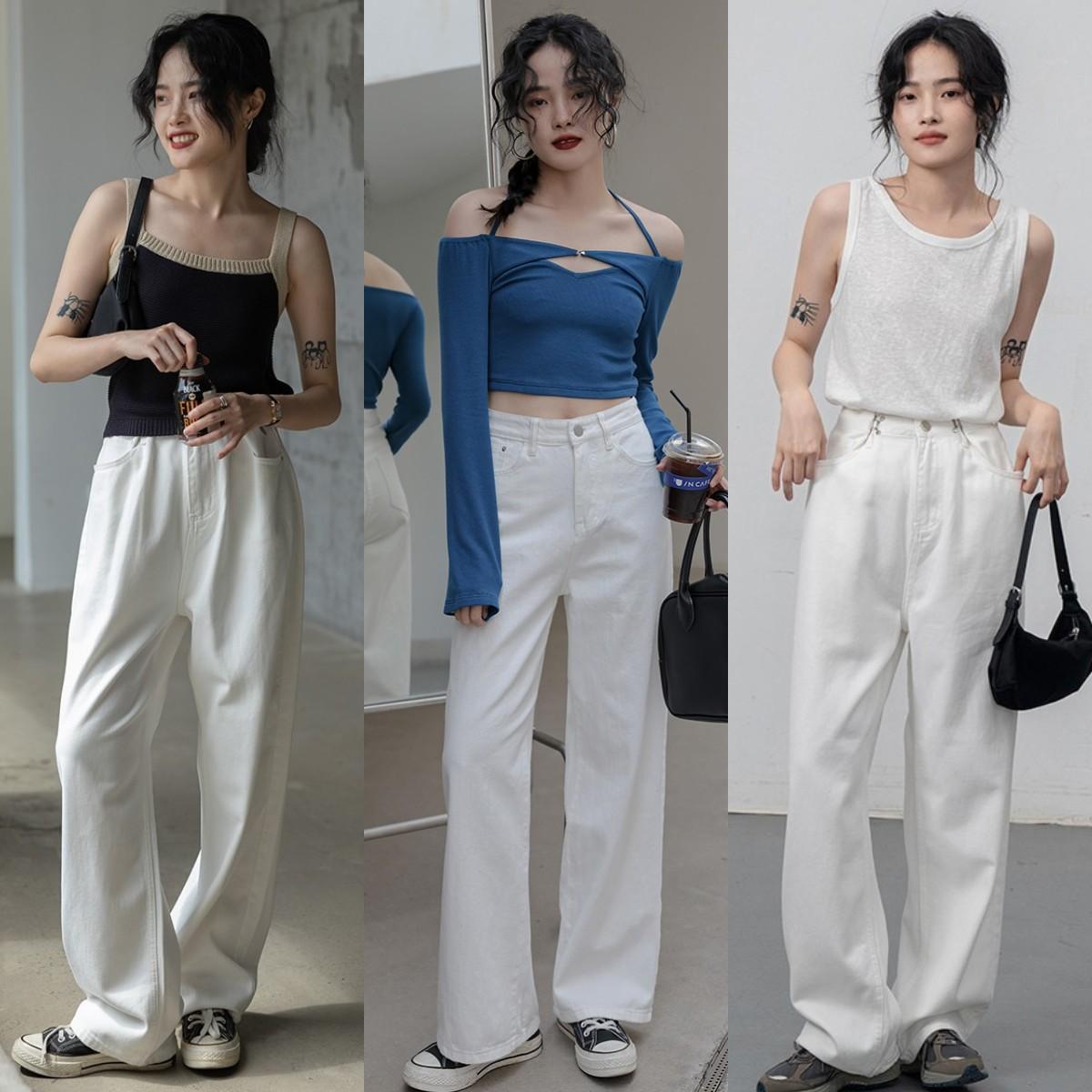 白色裤子配什么颜色t恤好看