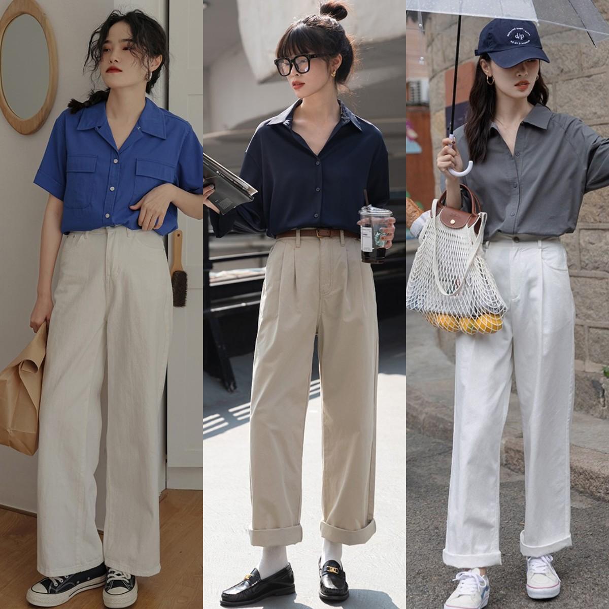 白色裤子配什么颜色t恤好看