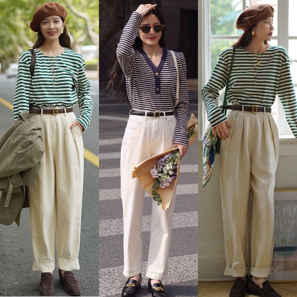 白色裤子穿搭图片欣赏