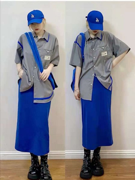 蓝色裙子搭配什么颜色上衣好看