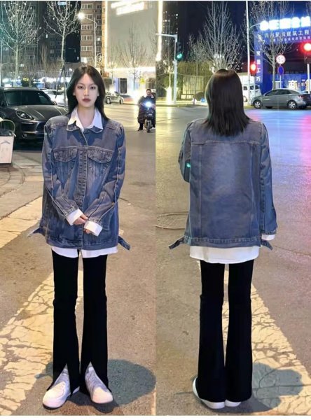 蓝色牛仔外套配什么颜色裤子