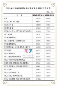 江苏平均工资 2023年江苏省就业人员平均薪酬一览表