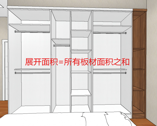 家装柜子投影面积计算方法