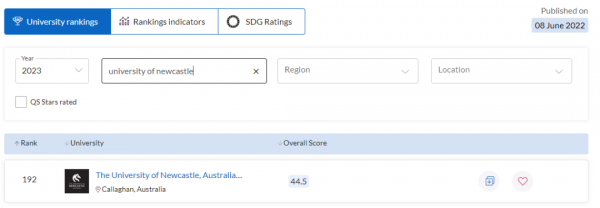 纽卡斯尔大学世界排名qs