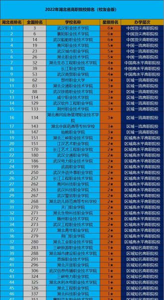 湖北专科学校排名榜